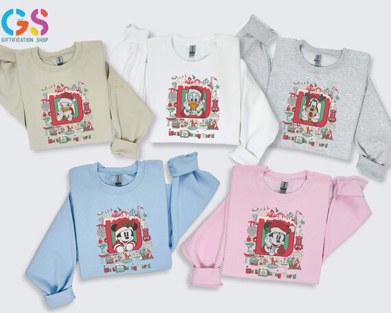 Mickey And Friends Squad Sweatshirt, Merry Christmas Characters Hoodie, Family Vacation Top, Disney Group Clothing