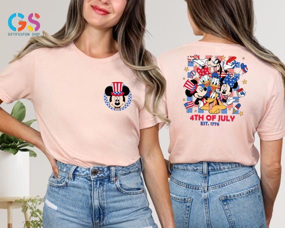 Disney 4th Of July Shirt, Cartoon 4th July Shirt, Mouse and Friends Fourth Of July, Independence Day Shirt, Mouse Coquette Bow Shirt