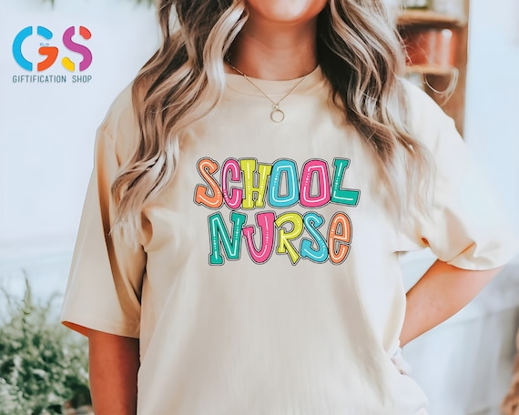 School Nurse Shirt, Cute Colorful School Nurse T-shirt, School Nurse Gift, Nurse Appreciation Gift, Back To School Nurse, School Nurse Tee