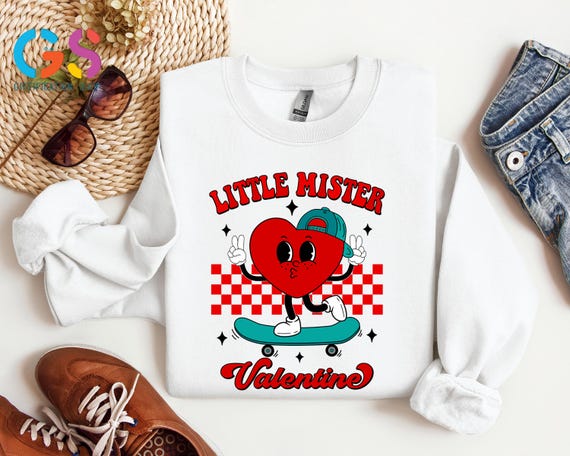 Little Mister Sweatshirt, Valentines Day I Love You Toddler Sweater, İnfant Boy Heart Clothing, Kid Top