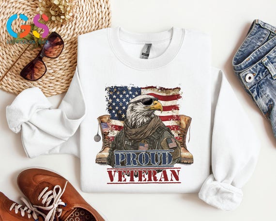 Proud Veteran Sweatshirt, Patriotic American Soldier Sweater, American Flag Hoodie, Independence Day America Freedom Sweater, Memorial Gift