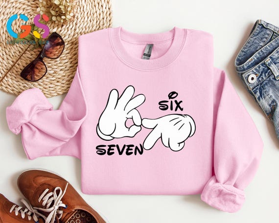 Funny Disney Six Seven Sweatshirt, Disneyland Sweater, 6 7 Meme Sweatshirt, Gen Alpha Shirt