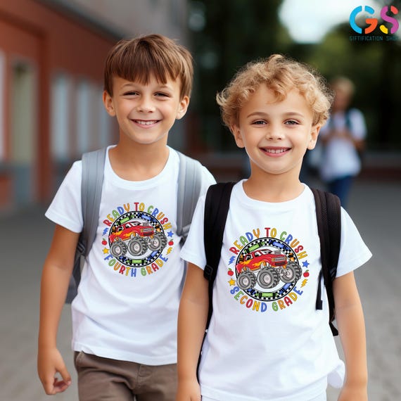 Ready to Crush School Tshirt, Truck Preschool Shirt, School Grade Level Shirt, Back To School Shirt for Boys, Kids 1st Day of School Shirt
