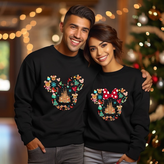 Gingerbread Disneyworld Sweater, Disneyworld Christmas Week, Mickey And Minnie Gingerbread Sweater, Christmas Couples Matching Sweaters