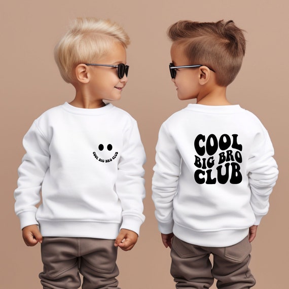 Cool Big Bro Club Sweatshirt, Cute Sibling Toddler Outfit, Promoted To Big Brother Outfit, Baby Announcement Gift For Kid,Toddler Sweatshirt