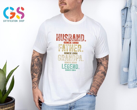 Custom Dad Shirt, Husband Father Grandpa Legend Shirt, Custom Years Shirt, New Grandpa and New Dad Shirt,Personalized Dad Shirt, Retro Shirt