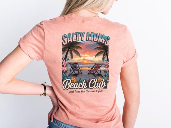 Salty Moms Beach Club Shirt, Cute Summer Shirt, Beach Shirt, Palm Summer Tee, Summer Vibes Shirt, Summer Mom Shirt, Vacation Shirt, Mom Gift
