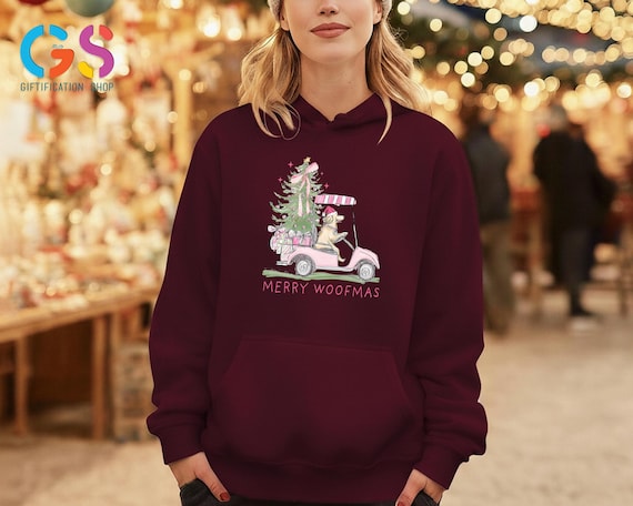 Merry Woofmas Christmas Sweatshirt, Dog Owner Holiday Sweater, Pet Lover Xmas Hoodie, Mom Animal Clothing