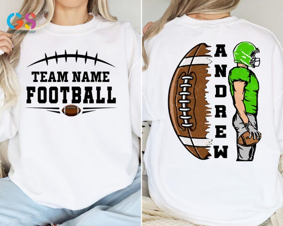 Custom Name Football Sweatshirt, Footbll Gameday Sweater, Football Mom Hoodie, Touchdown Season Sweater, Football Gift