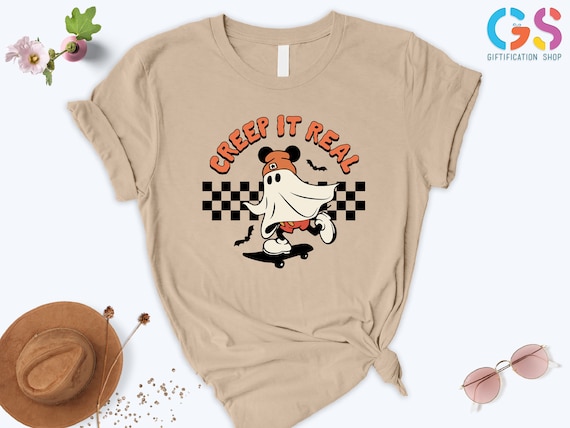 Creep It Real Mickey Ears Shirt, Creep it Real Shirt, Vintage Ghost Halloween Shirt, Retro Fall Shirt, Fall Shirt, Halloween Mickey Shirt