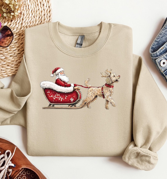 Santa Claus and Christmas Goldendoodle Sweater, Christmas Goldendoodle sweatshirt, Christmas Gifts For Goldendoodle Owners, Dog Lover Gift