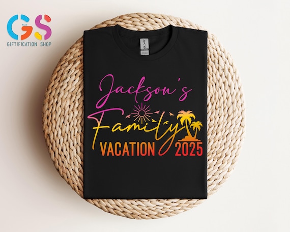 Custom Family Vacation 2025 Shirt, Personalized Family Name Shirt, Family Matching Tees, Summer Family Trip Shirts, Travel Shirt for Family