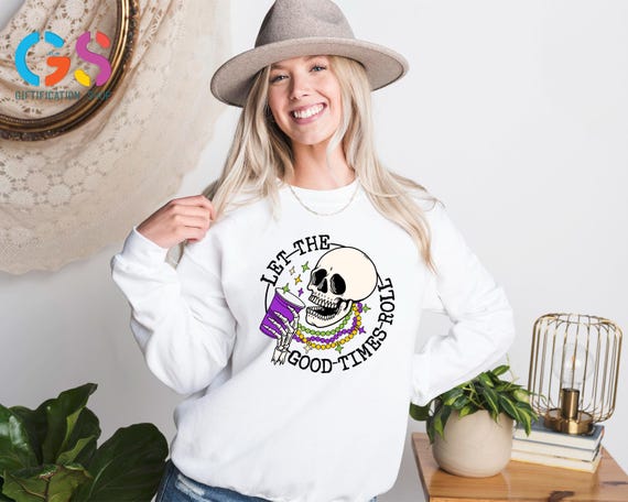 Skeleton Tuesday Sweatshirt, Drinking Sweater, Let The Good Times Roll Hoodie, Festival Costume Gift
