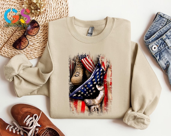 US Military Sweatshirt, US Flag Sweater, Veteran Day Sweatshirt, American Hero Soldier Hoodie, American Patriotic Sweater, Independence Gift