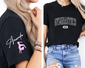 Custom Gymnastics Mom Shirt, Personalized Gymnastics Mom T Shirt, Customized Gymnastics Mom Gifts, Gymnastics Mama Tee,Gymnastics  Mom Shirt