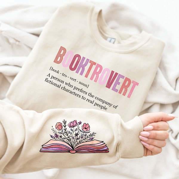 Booktrovert Sweatshirt, Definition Sweater, Book Lover Gift, Reading Sweatshirt, Bookish Crewneck, Books Pullover, Librarian Sweatshirt