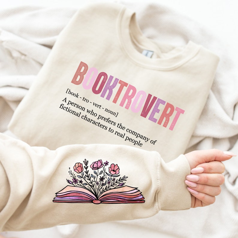 Booktrovert Sweatshirt, Definition Sweater, Book Lover Gift, Reading