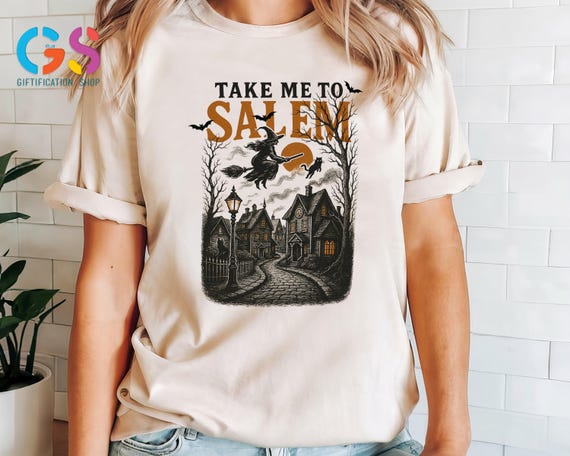 Take Me To Salem Tshirt, Halloween Witchy Shirt, Vintage Halloween Shirt, Spooky Season Shirt, Halloween Season Shirt, Halloween Gift