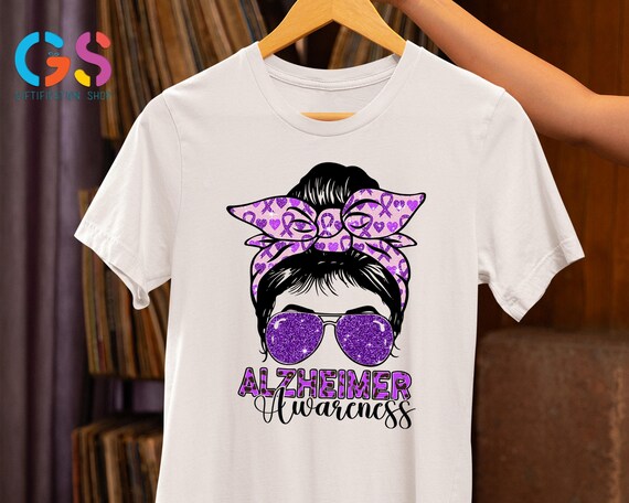 Alzheimer Awareness Shirt for Women, Girl Warrior Tee, Purple Ribbon Support Shirt, Alzheimer Shirt,Memory Walk Shirt, Awareness Month Shirt