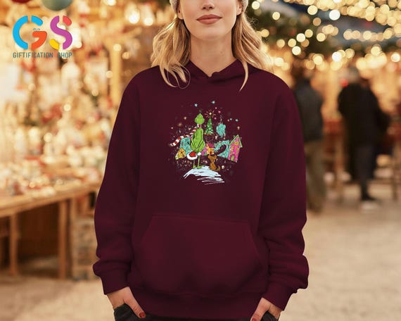 Merry Christmas Sweatshirt, Mean Guy Holiday Sweater, Sarcastic Tis The Season Hoodie, Green Monster Clothing