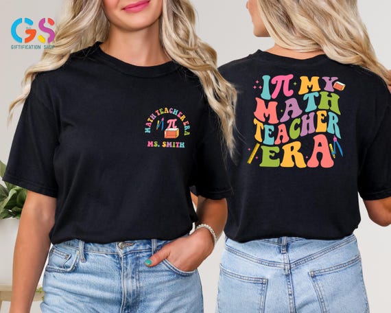 Custom Name Math Teacher Shirt, In My Math Teacher Era Shirt, Personalized Math Teacher Shirt, Teacher Gift, Math Teacher Life Shirt