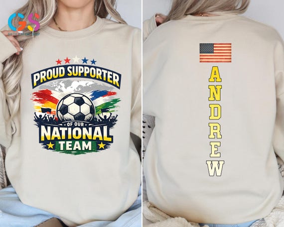 Custom Name Our National Team Sweatshirt, Soccer Lover Sweater, Game Day Fan Hoodie, Personalized Clothing