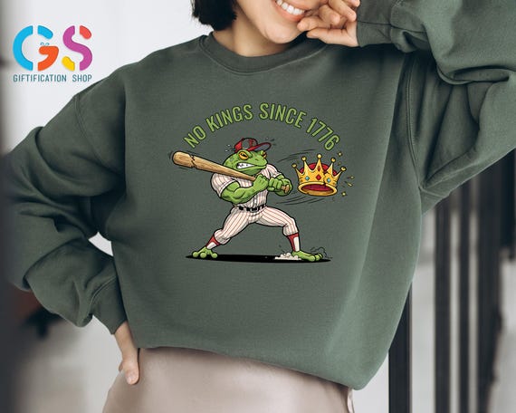 No Kings in America Sweatshirt, Patriotic Frog Since 1776, Rejecting Hoodie, Democracy Hoodie, Freedom Gift