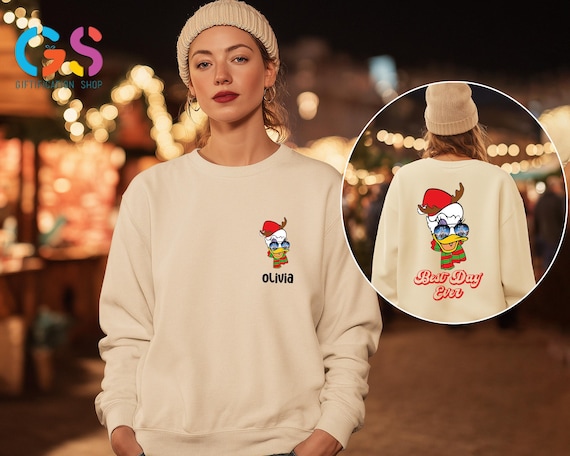 Custom Name Best Day Ever Christmas Sweatshirt, Mickey&Friends Sweater, Family Matching Disney Chracters Gift