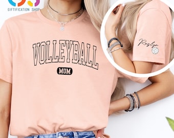Personalized Volleyball Mom T Shirt,  Customized Mama Gifts, Volleyball Mama Tee, Custom Name Shirt