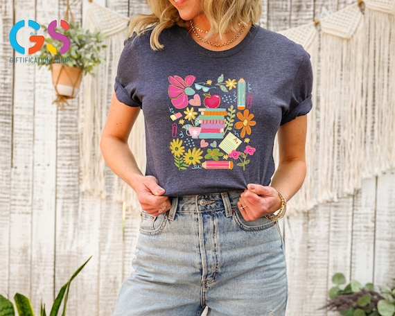 Boho Floral Teacher Shirt, Teacher Shirt, Back to School Shirt, Flower Teacher Shirt, Teacher Appreciation Gift, Teacher Wildflowers Shirt