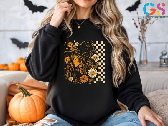 Fall Season Sweatshirt for Girl, Girly Autumn Sweater, Floral Woman Sweatshirt, Spooky Season Sweatshirt, Cozy Season Shirt for Girl
