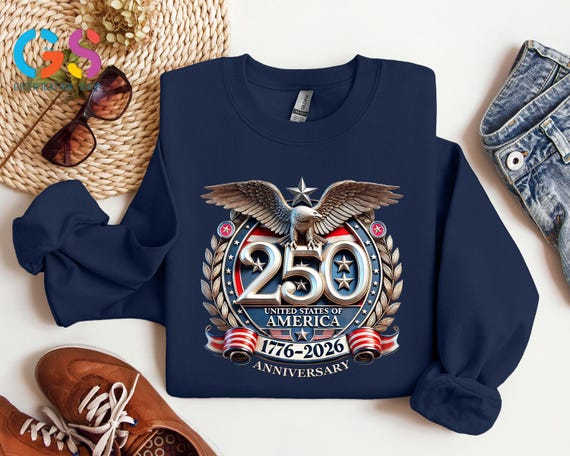 America 250th Anniversary Eagle Sweatshirt, Patriotic 250 Years Gift, USA Memorial Day Hoodie, Revolutionary Top