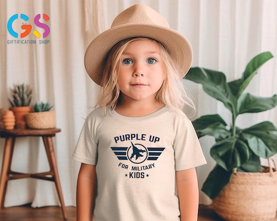 Purple Up For Military Kids Shirt, Veterans Kids Shirt, Combat Aircrafts Tee, Military Jet Shirt, Proud Army Family Shirt, Memorial Day Gift