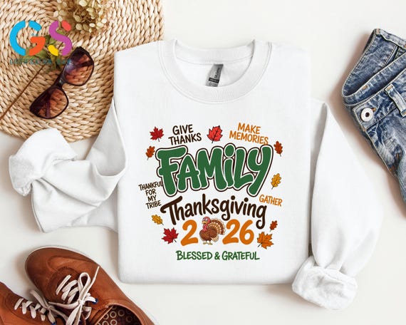 Family Thanksgiving 2026 Sweatshirt, Thankful Family Shirt, Blessed Grateful Turkey Tee, Fall Thanksgiving Gift