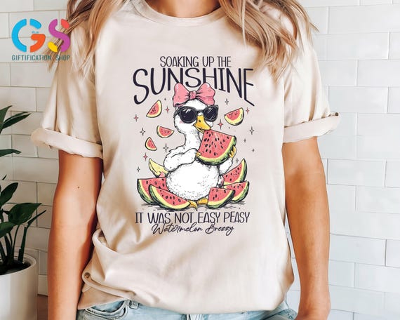 Funny Summer Goose Tshirt, Hello Summer Shirt, Goose  Watermelon Shirt, Sarcastic Summer Shirt for Family, Retro Goose Shirt, Summer Vibes