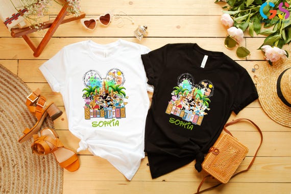 Custom Name Disney Summer Trip Shirt, Family Beach Trip Shirt, Mouse and Friends Shirt,Hello Summer Shirt, Vacation Shirt, Family Trip