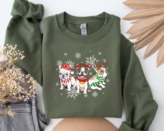 French Bulldog Christmas Sweatshirt, French Bulldog Sweatshirt, Frenchie Lover Shirt, Frenchie Dog Sweatshirt, Christmas Sweatshirt