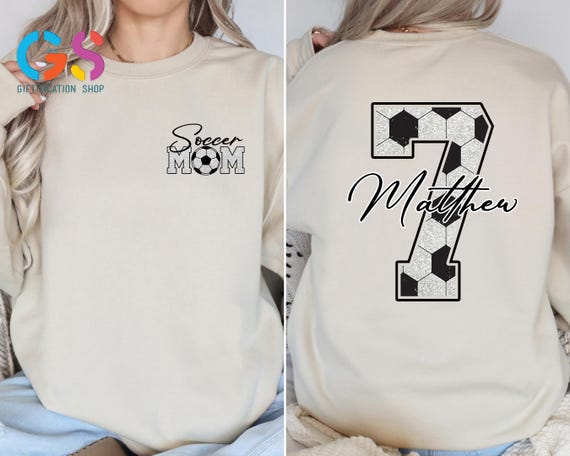 Personalized Soccer Mom Sweatshirt, Custom Soccer Mom Sweater, Soccer Mama Hoodie, Soccer Game Day Sweater, Customized Soccer Gift