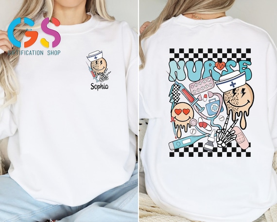 Personalized Nurse Sweatshirt, Custom Name Nurse Sweater, ER Nurse Sweatshirt, Registered Nurse Hoodie, Nurse Life Hoodie, Gift for Nurse
