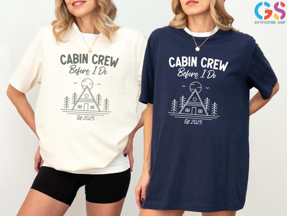 Cabin Crew Bachelorette Party Tshirt, Camp Bachelorette Shirt for Girls, Bridal Shirt for Camping, Mountain Bachelorette, Camp Bach Crew Tee