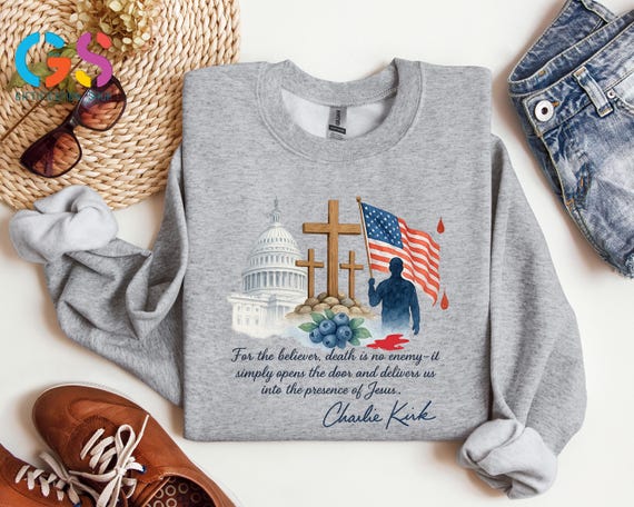 Charlie Kirk Freedom Sweatshirt, Christian Activist Sweater, Faith-Based Patriotic Sweatshirt, Religious Hoodie, USA Flag with Cross