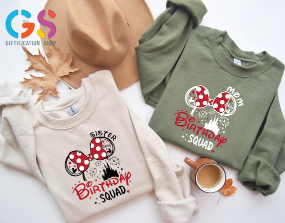 Custom Birthday Squad Sweatshirt, Name Birthday Sweater,Custom Disneyland Shirts, Personalized Disney Family Hoodie,Birthday Family Matching