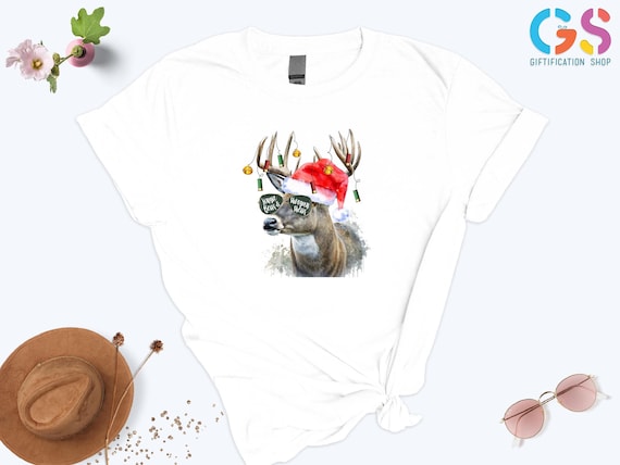 Jingle Bells Shotgun Shells Shirt, Christmas Deer Hunting Shirt, Deer Hunter Gifts, Christmas Hunter Tees, Rudolph Shirt, Gift For Him