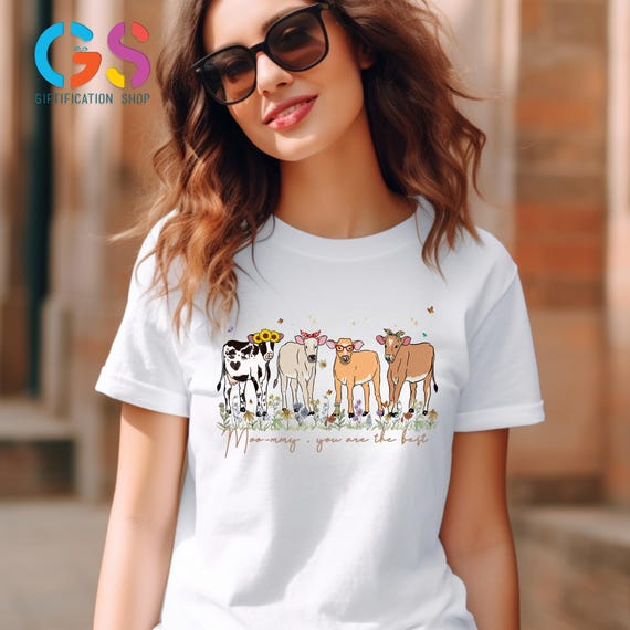 Personalized Cow Mothers Day Shirt, This Mama Loves Her Herd Shirt, Mom Shirt, Cow Mom Shirt, Farm Animal Tee, Western Mom Shirt,Grandma Tee