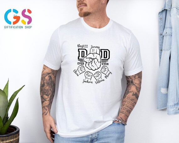 Personalized Dad Shirt With Kids Names,Custom Dad Shirt, Father's Day Shirt, New Dad Shirt, Daddy Shirt, Dad Birthday Gift,Best Dad Ever Tee