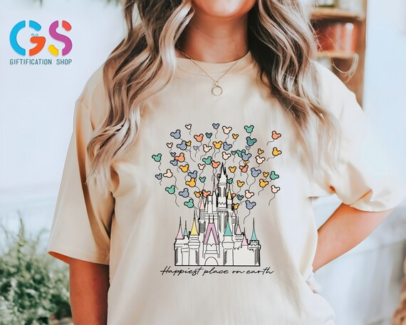 Happiest Place on Earth Shirt, Disney Castle Shirt, Magical Kingdom, Disneyland Balloons Shirt, Disney Trip 2025, Disneyland Family Vacation
