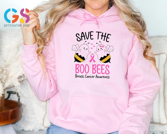 Save the Boo Bees Pink Ribbon Sweatshirt,  Funny Breast Cancer Awareness Gift, We Wear Pink Sweater, October Awareness Hoodie