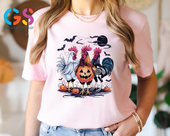 Chick Or Treat Halloween Chickens Tshirt, Funny Chickens Shirt, Halloween Pumpkin Shirt, Spooky Season Farm Life Shirt, Chicken Lover Shirt