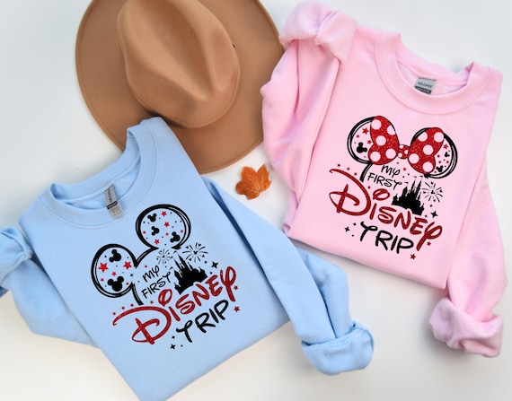 Custom My First Disney Trip Sweatshirt, Family Vacation Tee, Family Matching Gift, Mickey and Minnie Mouse