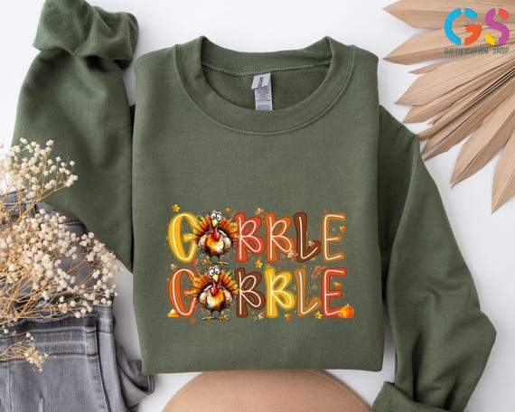 Gobble Gobble Sweatshirt, Fall Turkey Sweater, Coquette Turkey Sweatshirt, Turkey Thanksgiving Sweatshirt, Funny Turkey Sweater, Autumn Gift